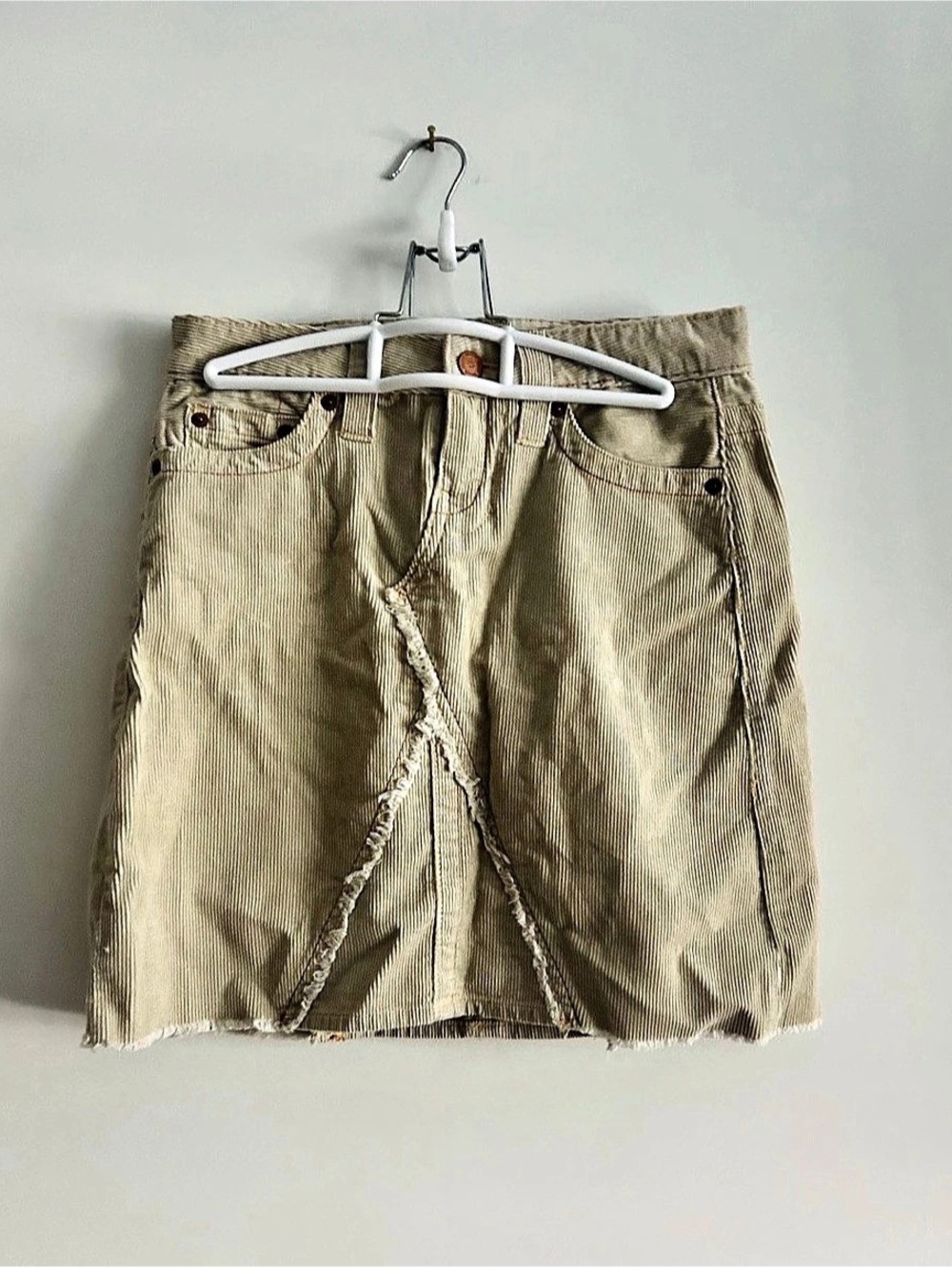 Y2K Delia's Corduroy Mini Skirt in Beige Size 0
